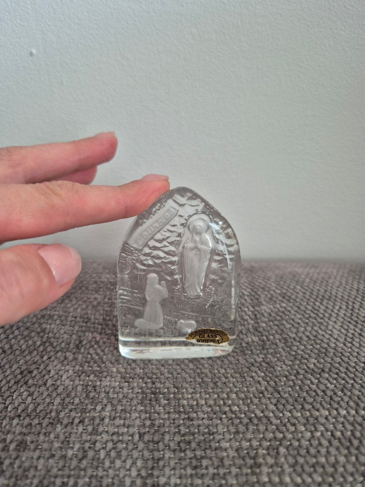 glazen presse-papier van Boheems kristal, Verzamelen, Swarovski, Ophalen of Verzenden, Zo goed als nieuw, Figuurtje