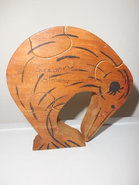 Vintage Houten Kiwi Vogel Puzzel, Jaren 70, Antiek en Kunst, Ophalen of Verzenden