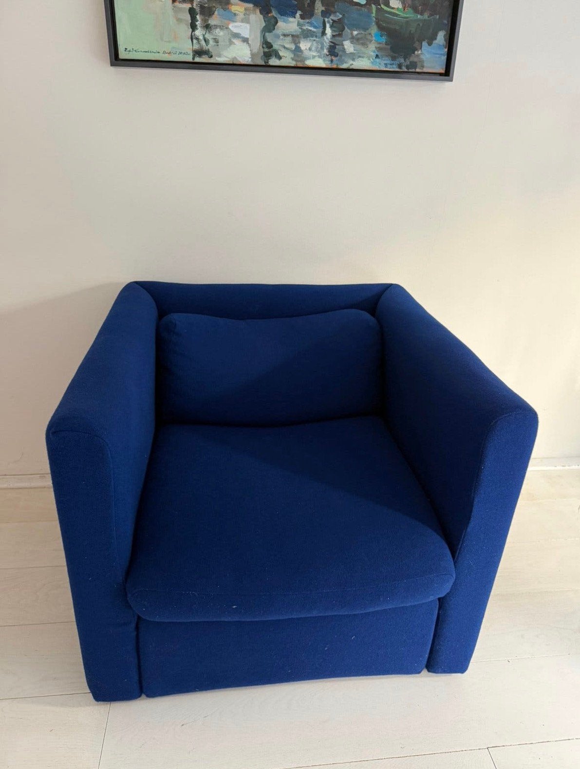 HAY Hackney Fauteuil / Loveseat - Kobaltblauw Wol, Ophalen, Gebruikt, 75 tot 100 cm, Stof
