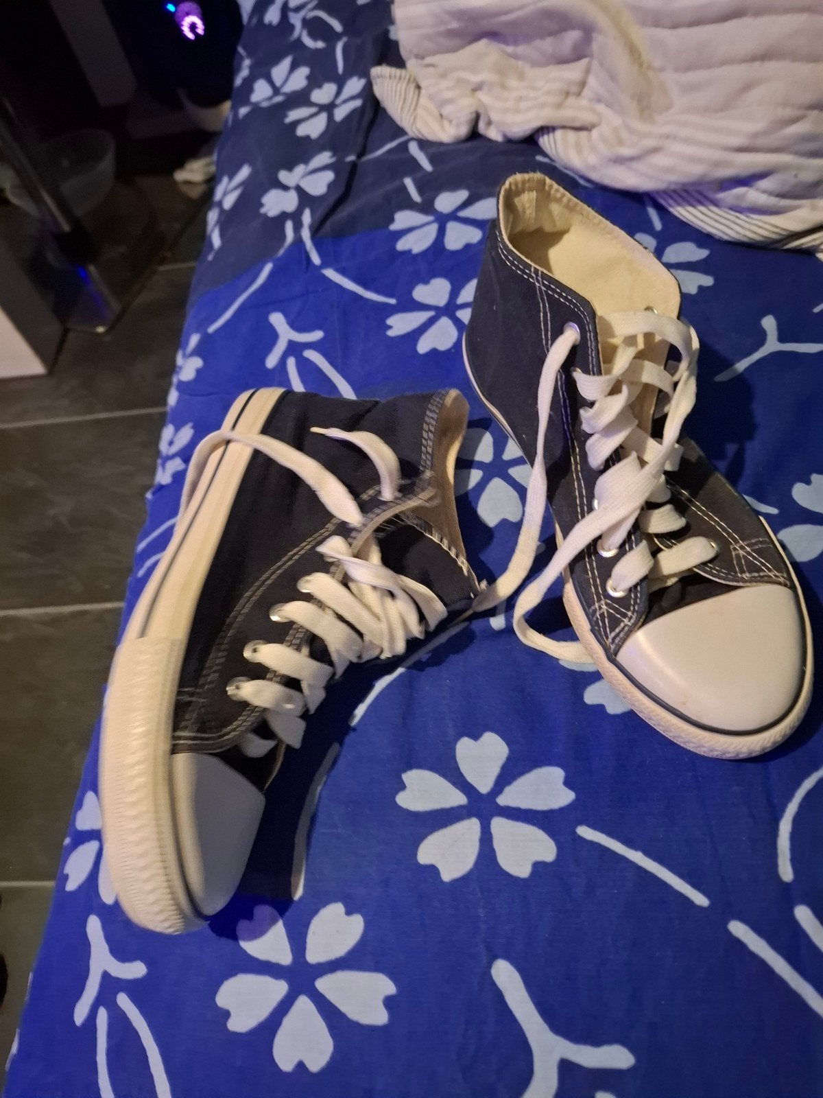 blauwe hoge sneakers - Maat 40, Ophalen, Blauw, Gedragen, Sneakers of Gympen