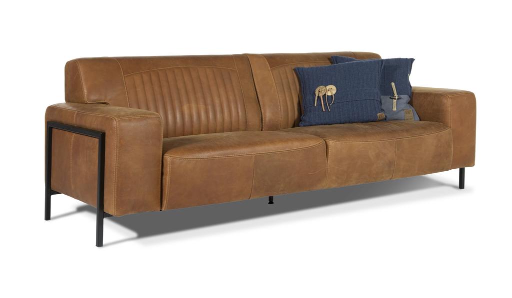 De Bommel Le Garage 3-zitsbank buffelleder Cowboy Rust, Ophalen, Gebruikt, Driepersoons, 200 tot 250 cm