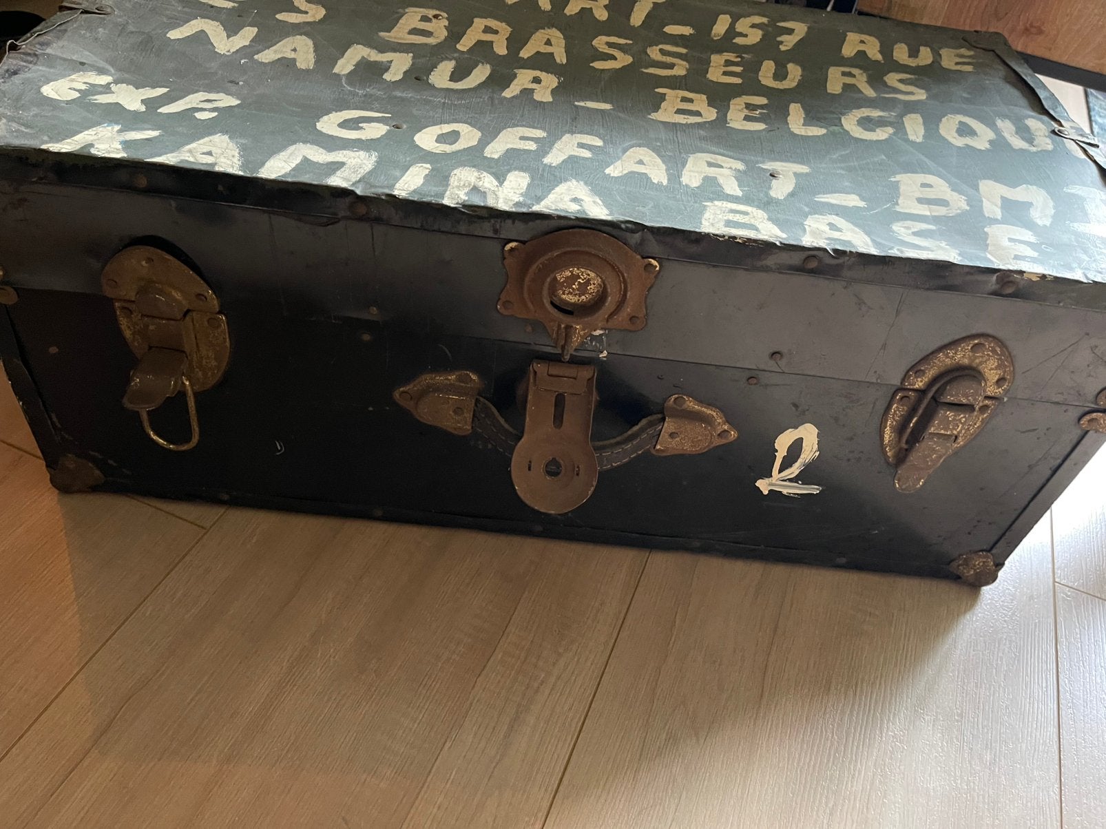 Vintages metalen transport koffer/kist, Ophalen, Minder dan 50 cm, 50 tot 100 cm, Zo goed als nieuw