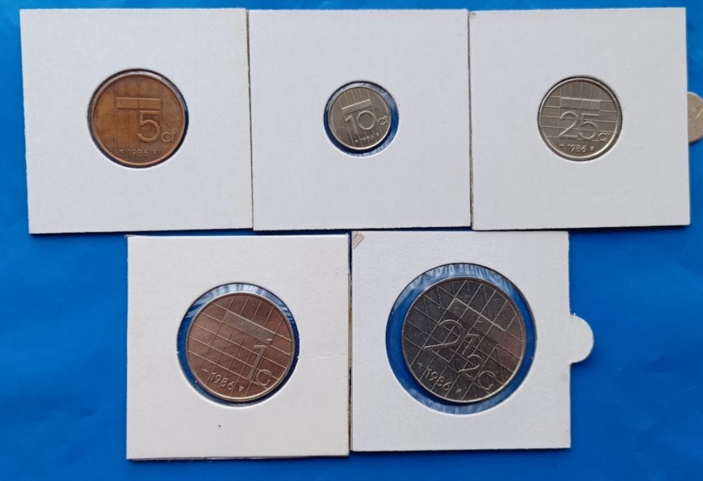 Jaarset Nederland 1986 UNC in munthouders, Ophalen of Verzenden, Koningin Beatrix, Euro's, Setje