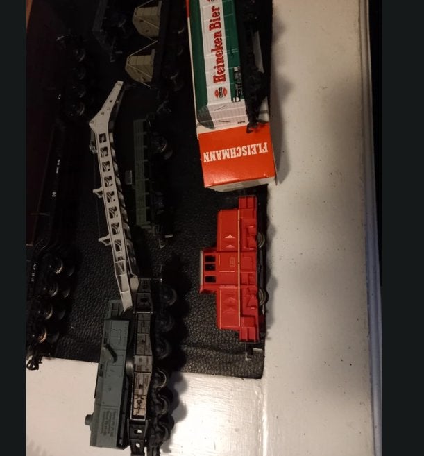 Fleischmann trein oud ho met 5595 H0 Krupp-Adelt kraan, Gelijkstroom, Fleischmann, Ophalen of Verzenden, Gebruikt