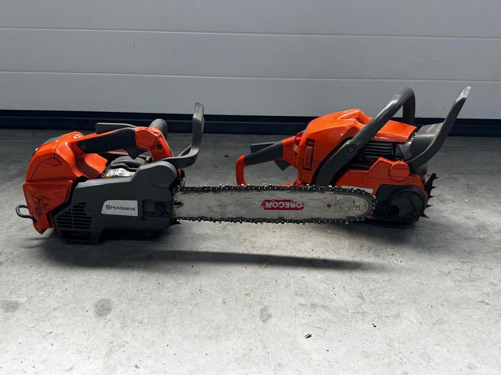 Husqvarna T540XP en 445 kettingzagen - Professionele set, Ophalen, Gebruikt, Boomzaag