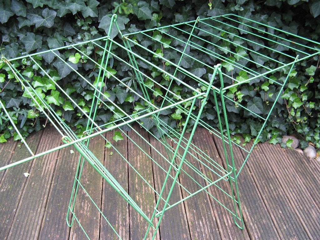 Vintage wasrek droogrek groen inklapbaar, Ophalen, Gebruikt, Wasrek