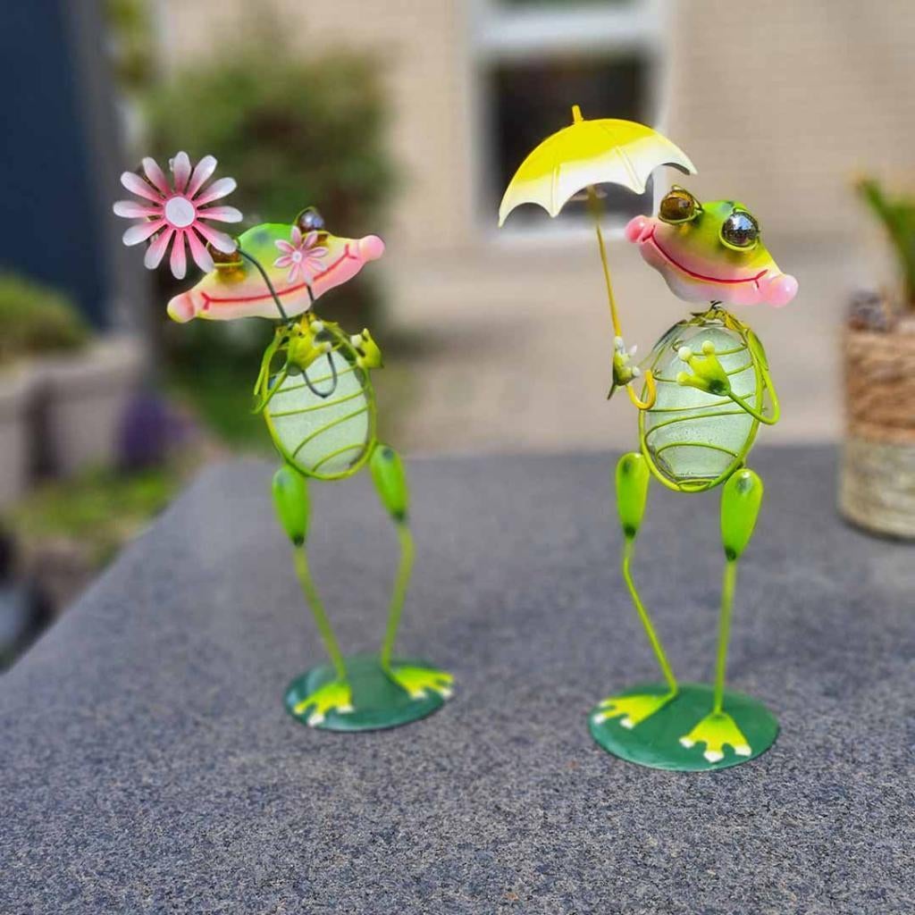 SET VAN 2 VROLIJK GEKLEURDE KIKKERTJES, Ophalen, Nieuw, Metaal, Dierenbeeld