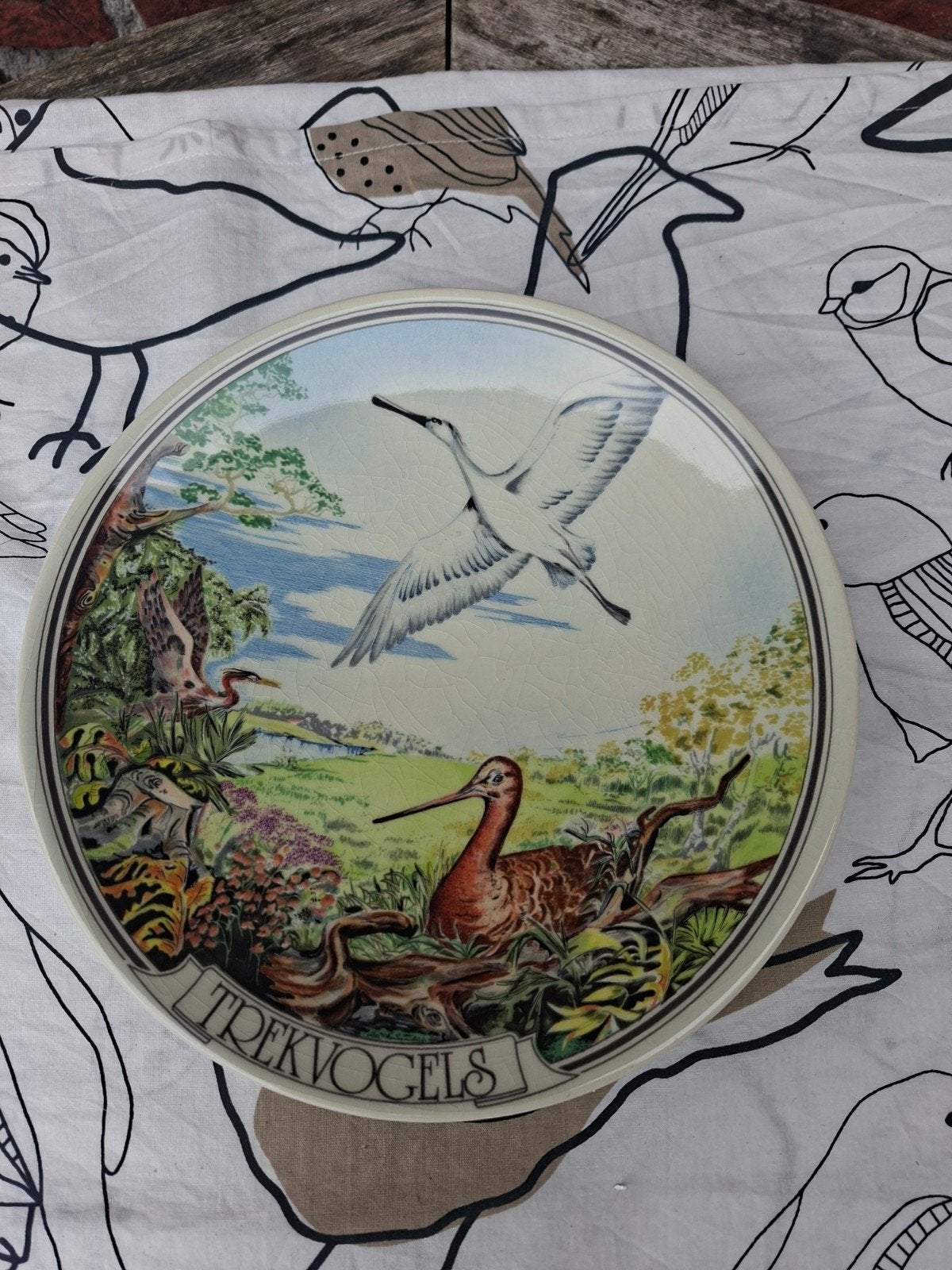WNF Regina Wandbord "Trekvogels" 1982 - Craquelé, Ophalen of Verzenden