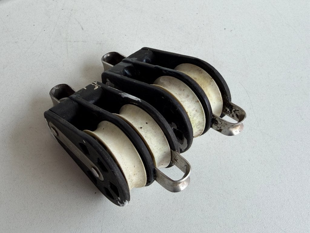 2 x Barton 2 schijfs blok 45 mm tot 12 mm lijn, hondsvot, Watersport en Boten, Accessoires en Onderhoud, Ophalen of Verzenden