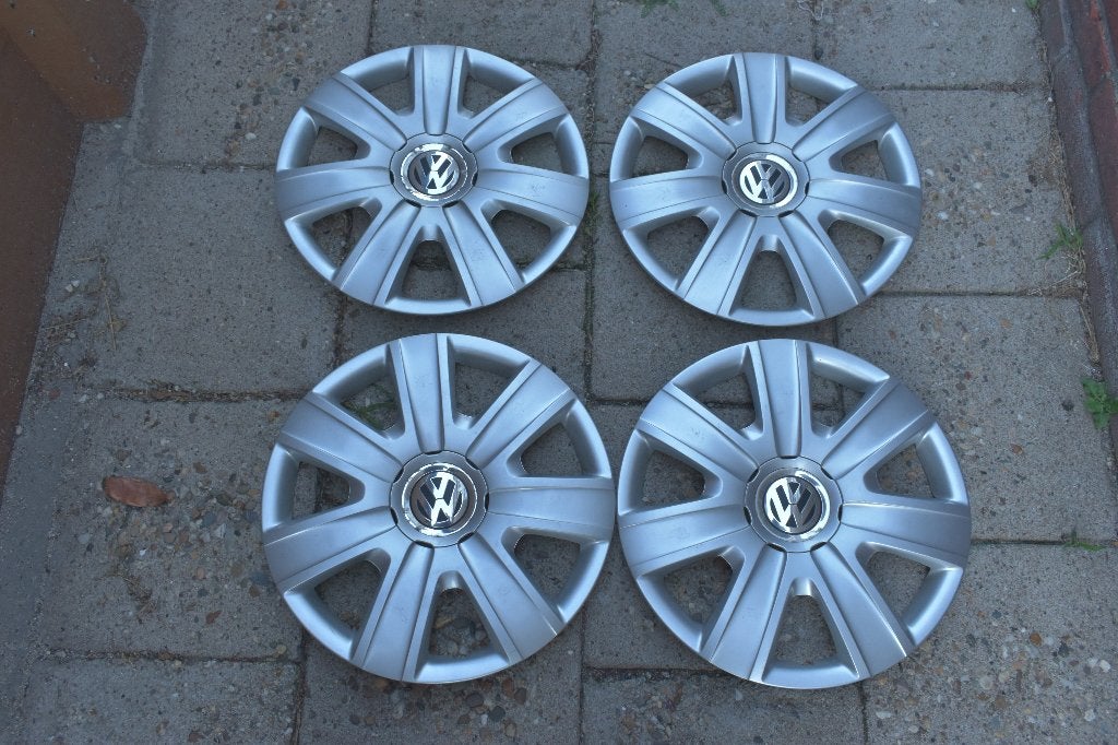 Set van 4 originele wieldoppen Volkswagen Polo 14 inch (M 2), Ophalen of Verzenden, Gebruikt