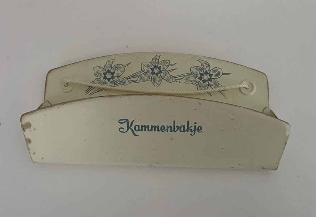 Vintage Brabantia kammenbakje en wc-rolhouder set, Antiek en Kunst, Antiek | Emaille, Ophalen