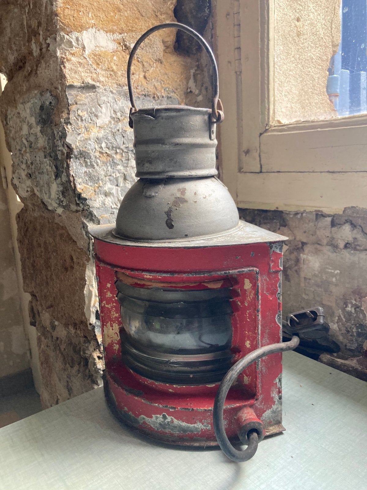 Oude scheepslamp, Antiek en Kunst, Ophalen of Verzenden