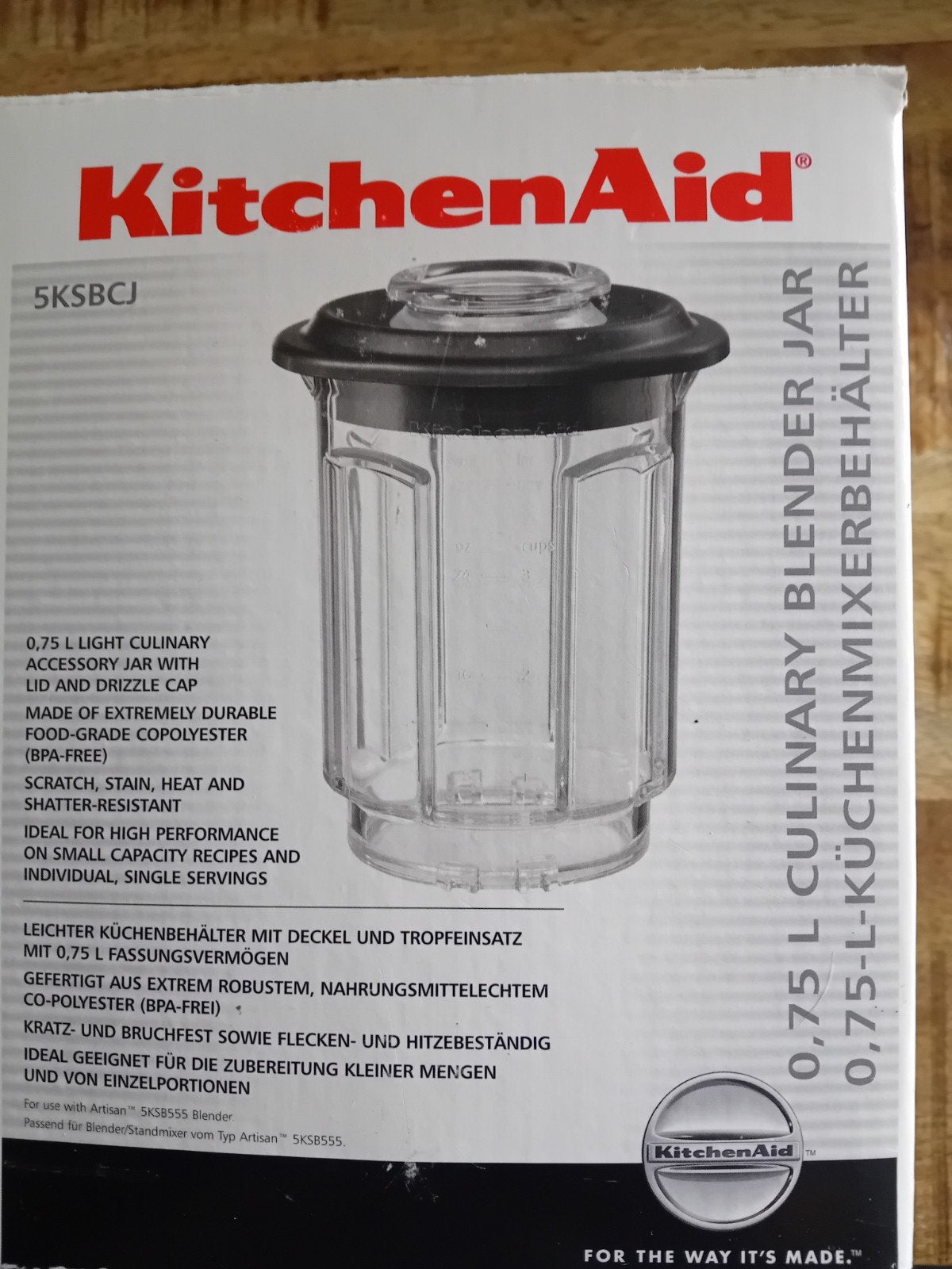 KitchenAid 0,75 L Culinary Blender Jar - Nieuw, Minder dan 1 liter, Ophalen of Verzenden, Nieuw
