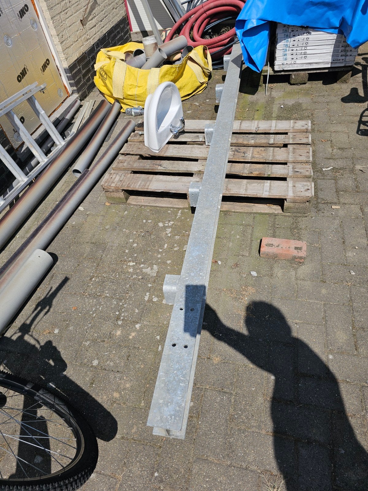 Gegalvaniseerde stalen H balk of kolom HEA100, 334cm, Doe-het-zelf en Verbouw, Ophalen, Gebruikt, IJzer