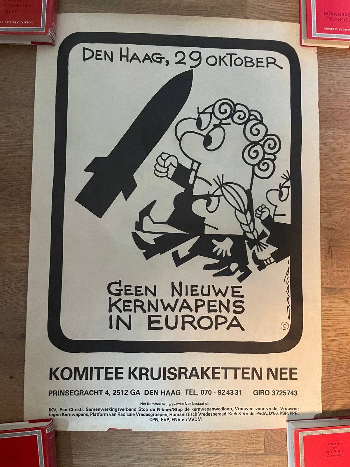 Vintage poster komitee kruisraketten nee, Ophalen of Verzenden, Zo goed als nieuw