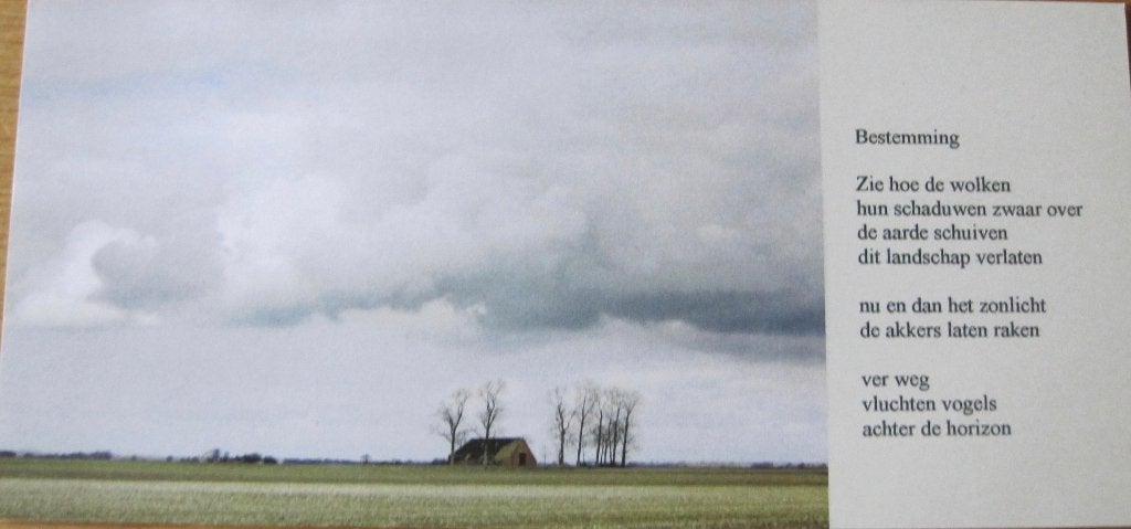 Foto en gedicht van Saskia de Boer - Bestemming, Verzenden, 1980 tot heden, Ongelopen, Overige thema's