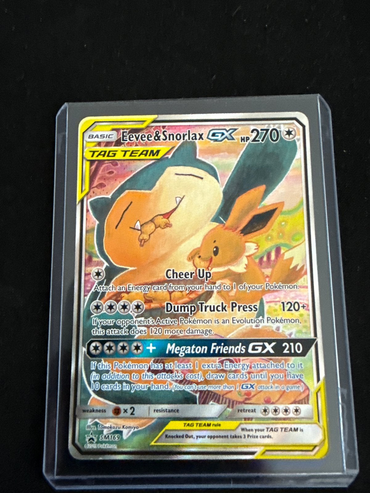 Eevee & Snorlax GX SM169 (Bieden), Ophalen of Verzenden, Zo goed als nieuw, Losse kaart