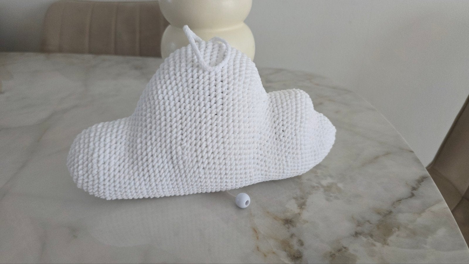 Gehaakte Witte Wolk Muziekmobiel voor Babykamer, Ophalen of Verzenden