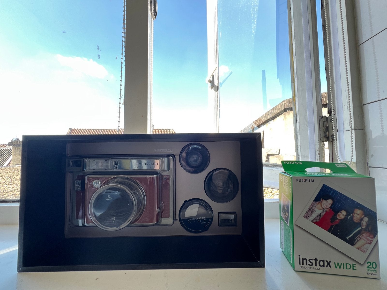 Lomo’Instant Wide camera + Fuji Instax Wide, Ophalen, Zo goed als nieuw, Polaroid, Overige Merken