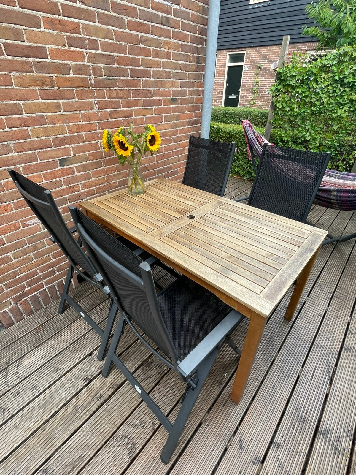 4 LOMMA Standenstoelen zwart met 4 retro kussens, Tuin en Terras, Ophalen, Gebruikt