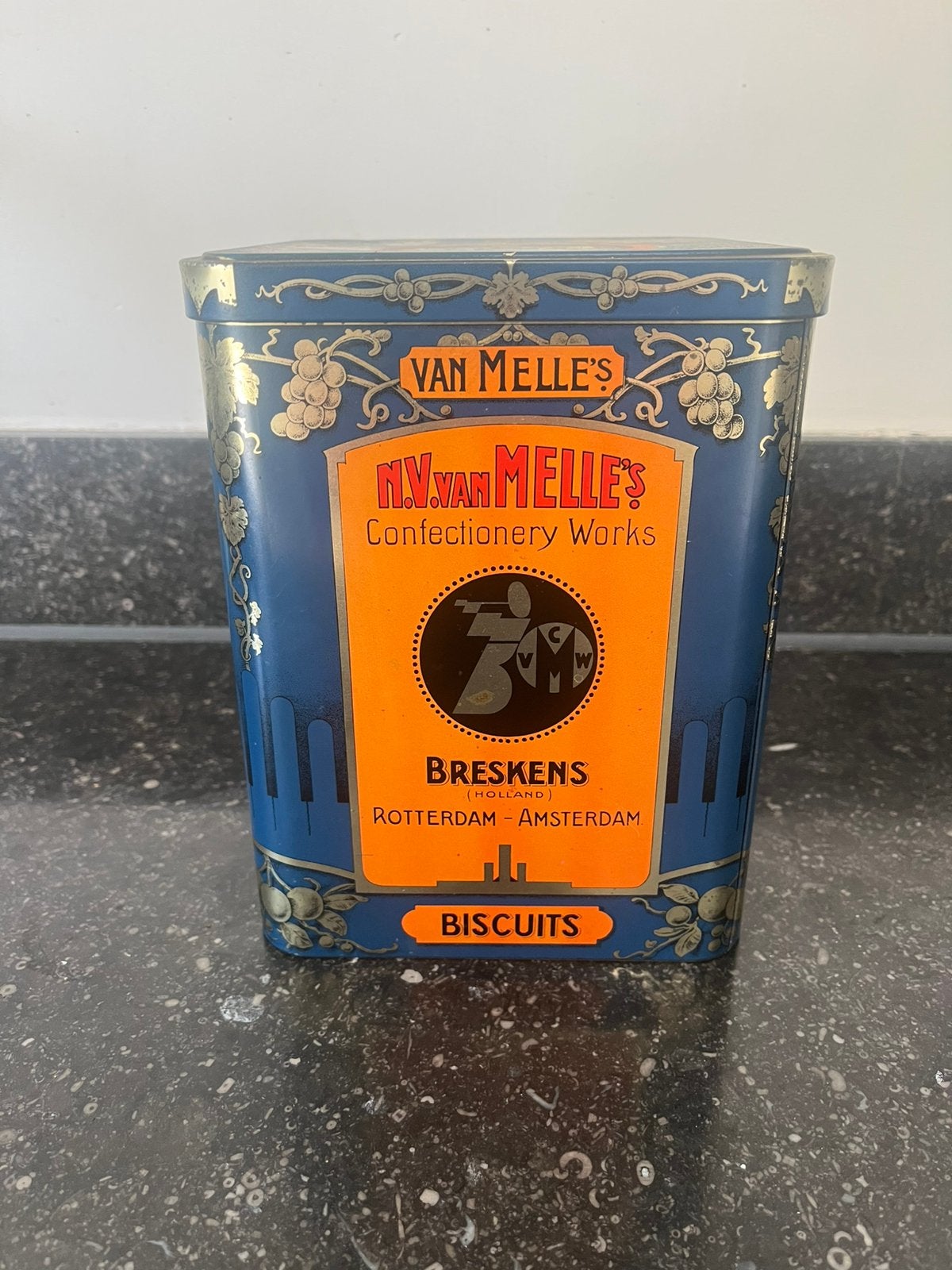 Blik Van Nelle Biscuits met vogels, Ophalen, Gebruikt, Koffie, Van Nelle