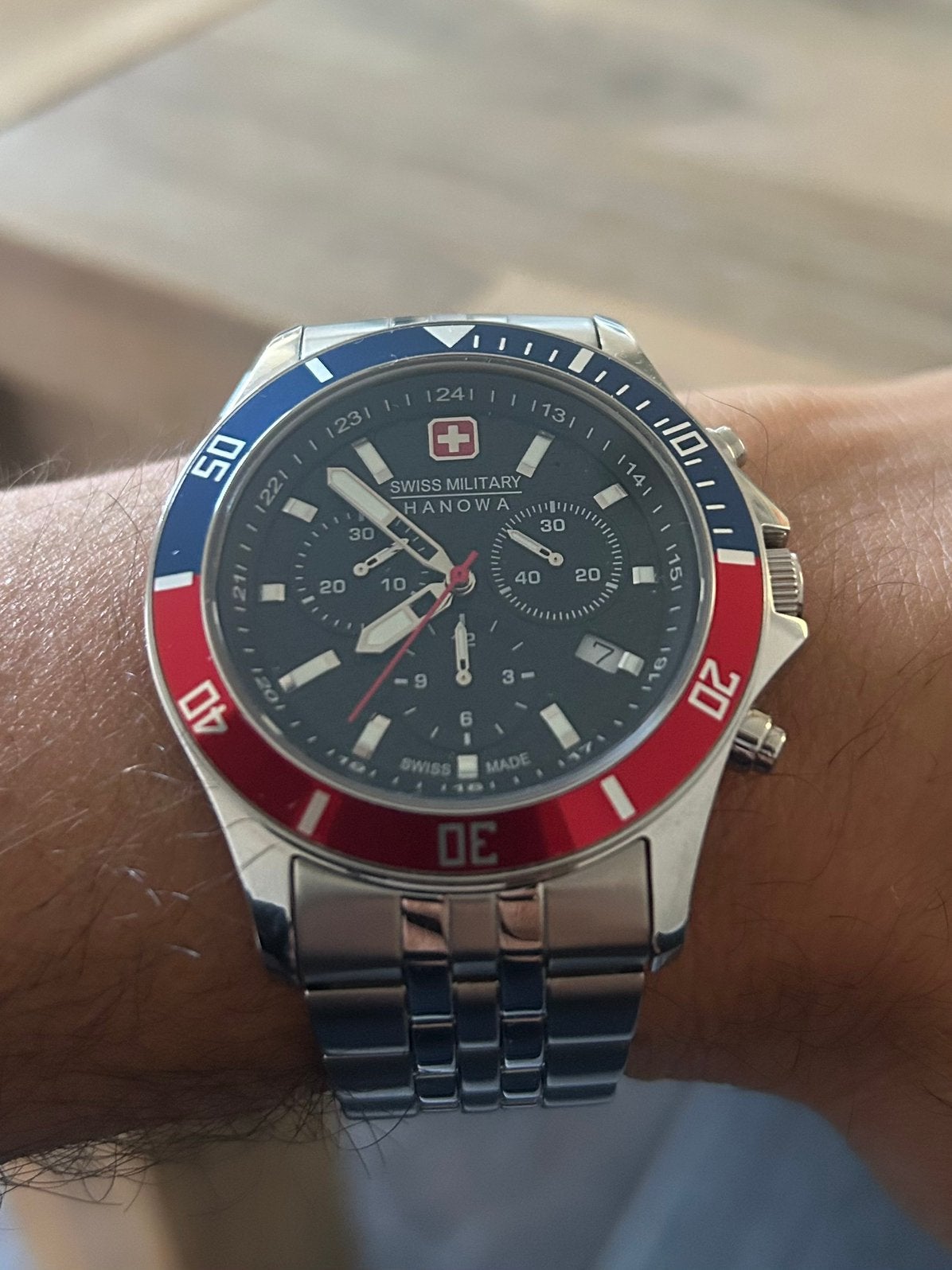 Nieuw RVS Chrono Swiss Military Jubileum Limited, Staal, Staal, Polshorloge, Nieuw