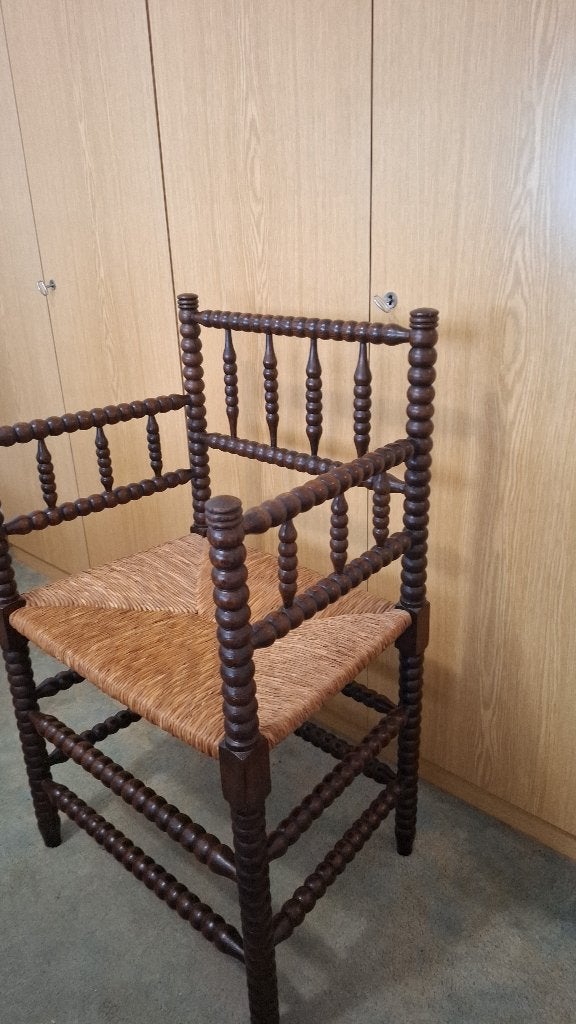 Bobbin chair, Ophalen, Zo goed als nieuw, Bruin, Natuurlijk materiaal