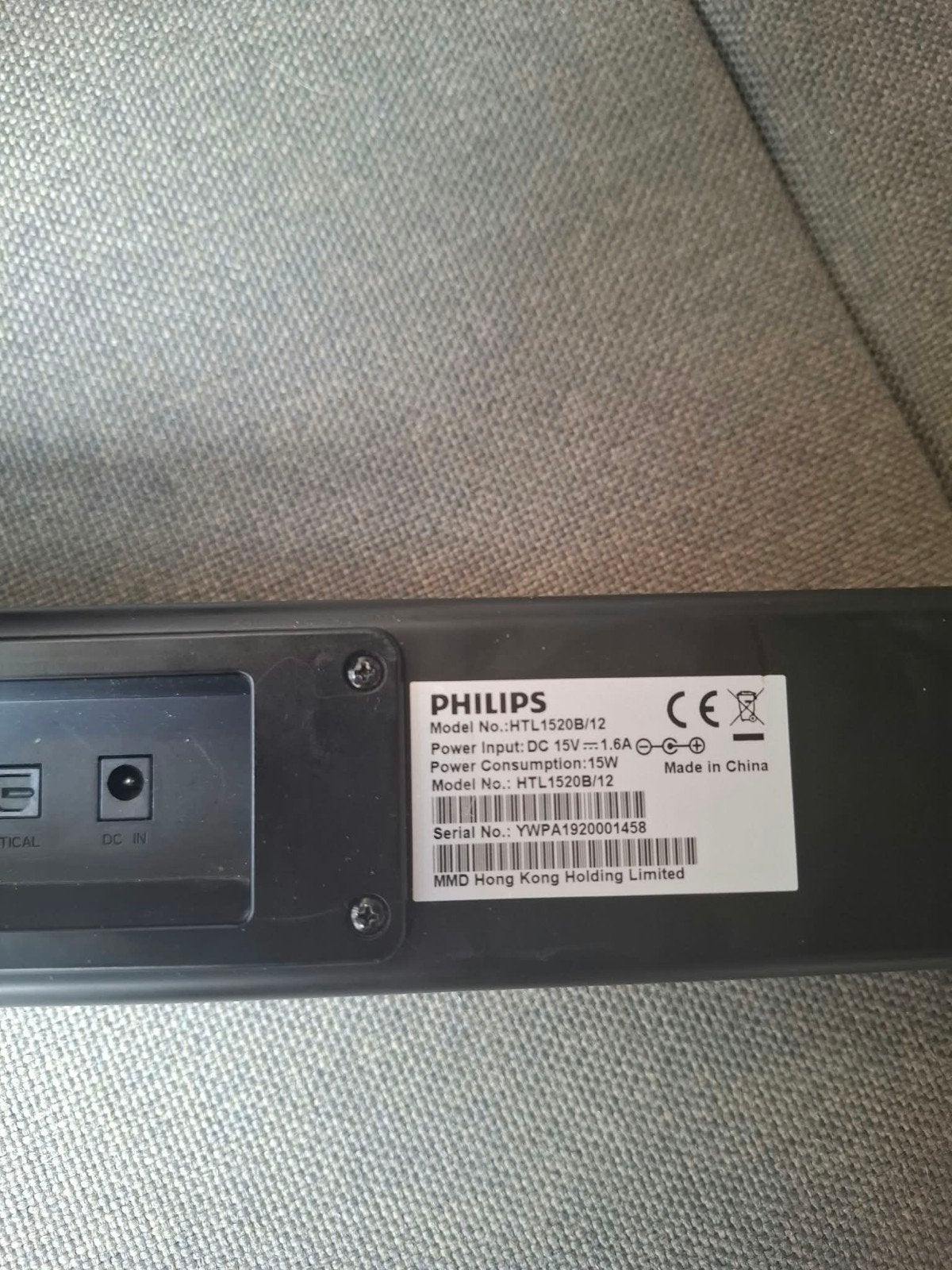 Philips Soundbar HTL1520B/12 met Subwoofer, Ophalen