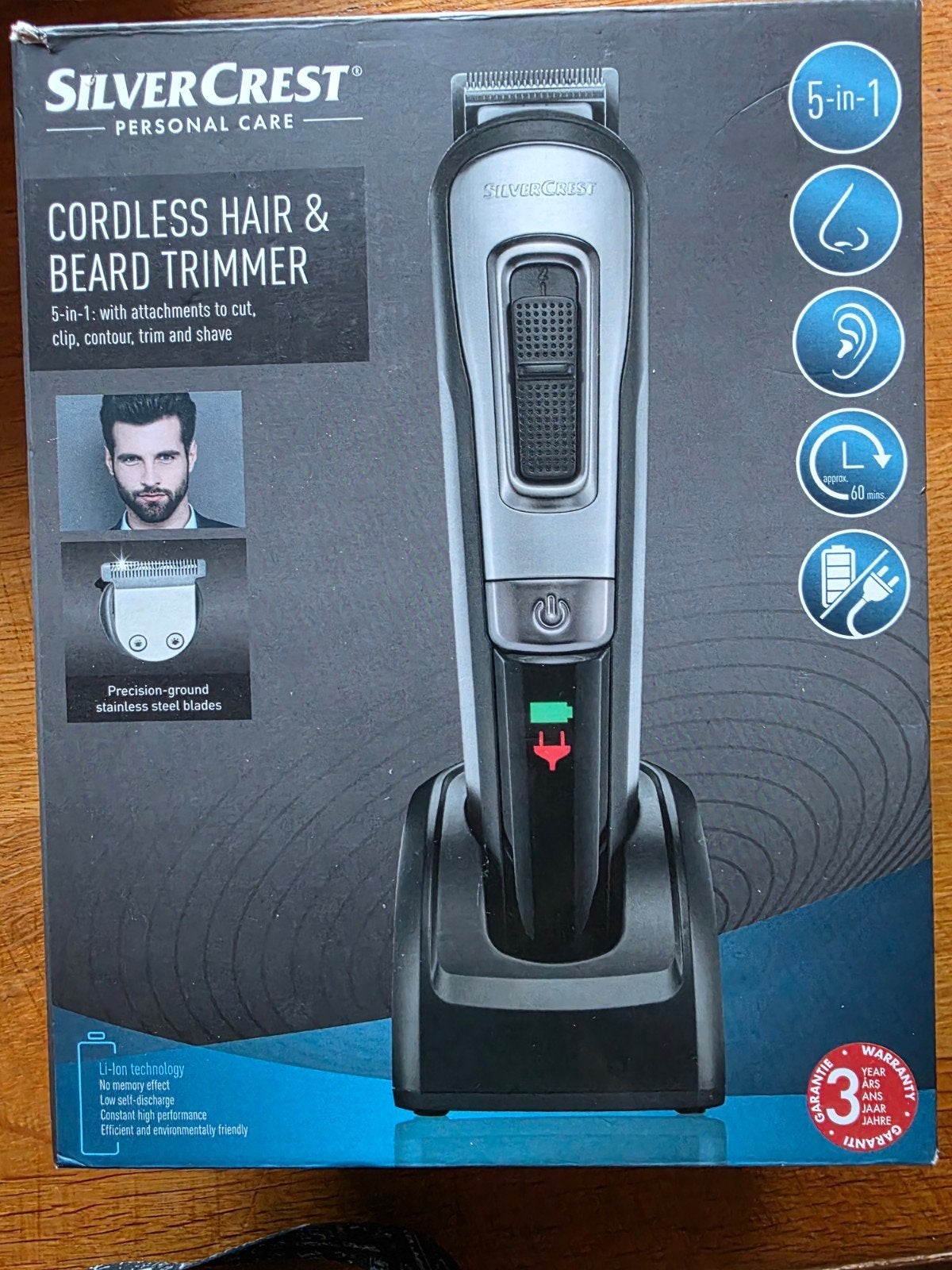 SilverCrest draadloze haar en baard trimmer 5 in 1, Ophalen of Verzenden, Nieuw, Haarverzorging