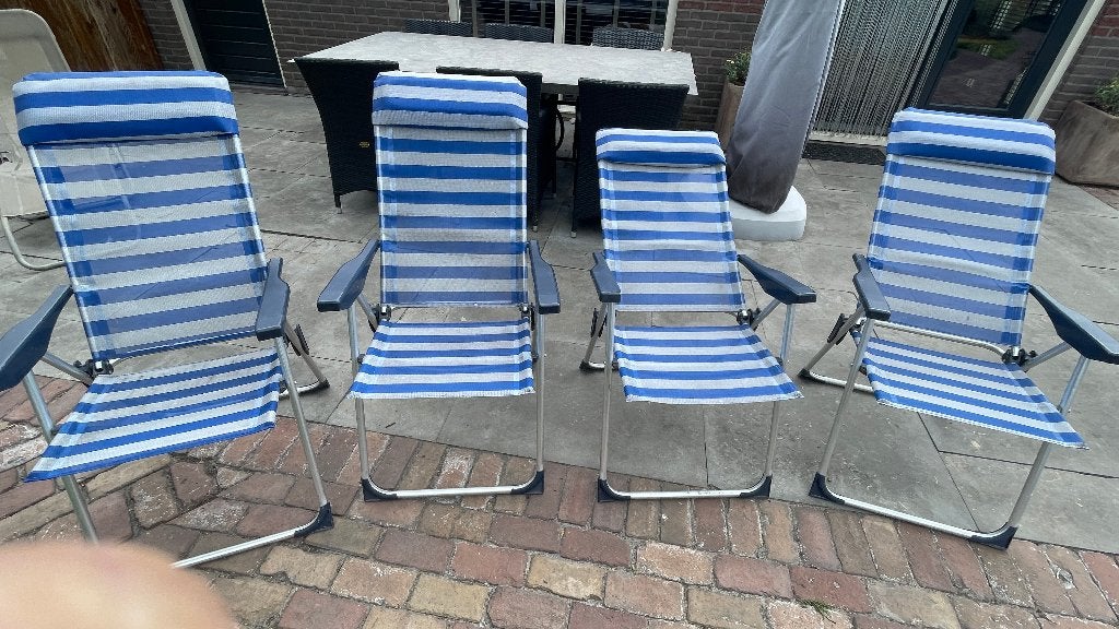 4 campingstoelen (verstelbaar), Ophalen, Zo goed als nieuw, Campingstoel