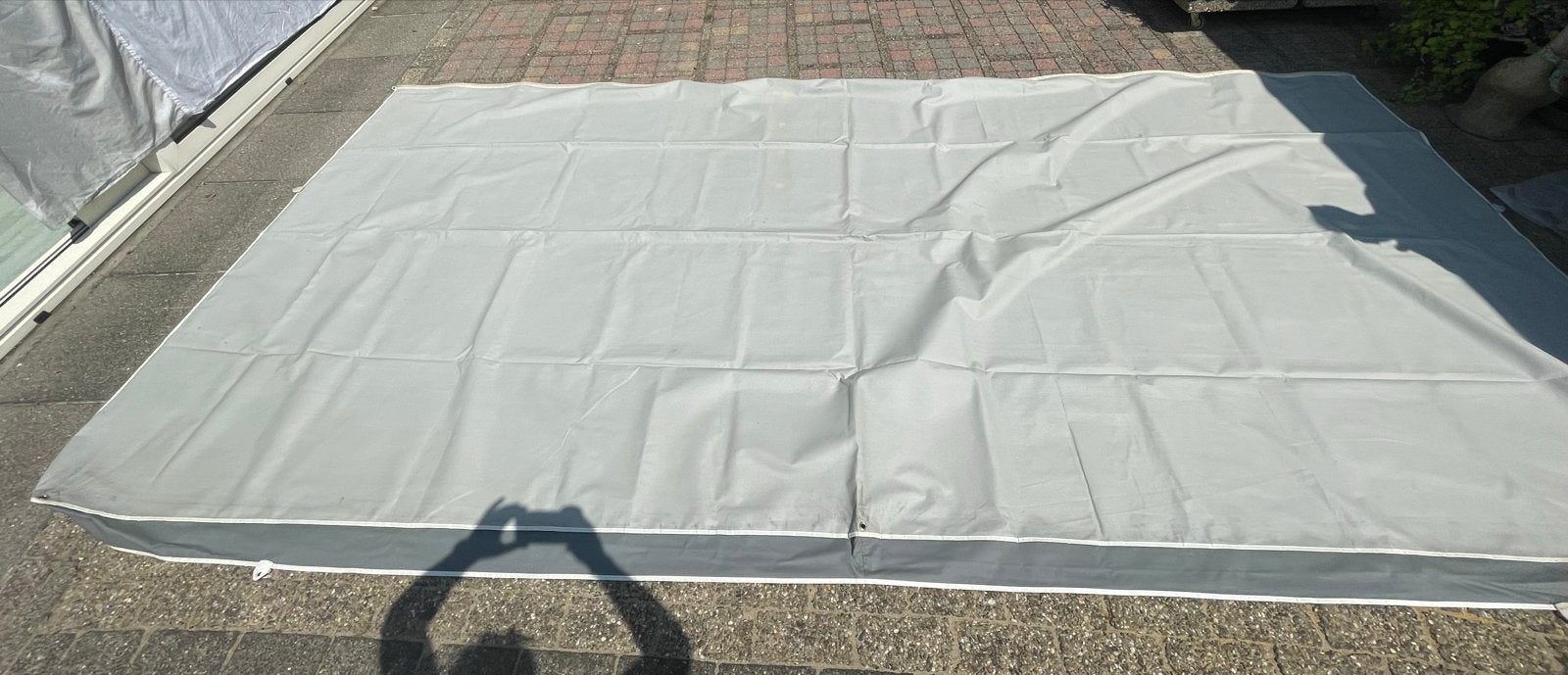 Grijze luifel met pees - 435x204cm, Ophalen, Gebruikt