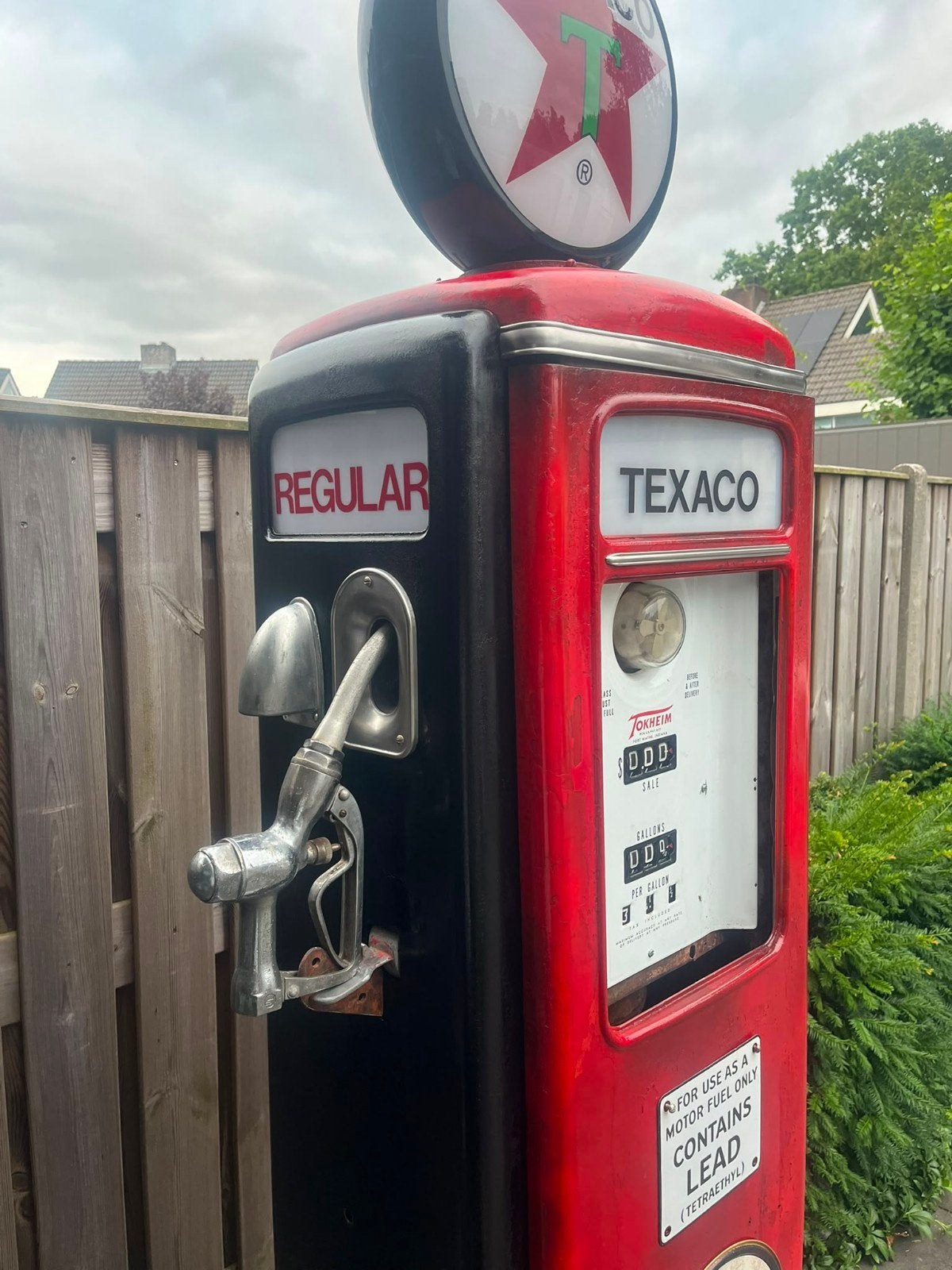 Tokheim 39 tall 4 window benzinepomp gaspump, Verzamelen, Ophalen, Zo goed als nieuw