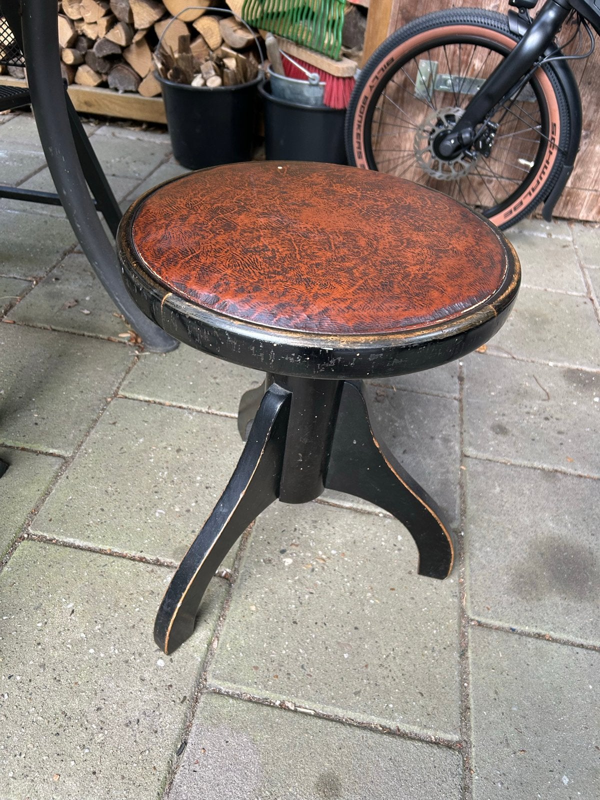 Vintage Pianokruk - In hoogte verstelbaar, Ophalen, In hoogte verstelbaar, Gebruikt, Hout