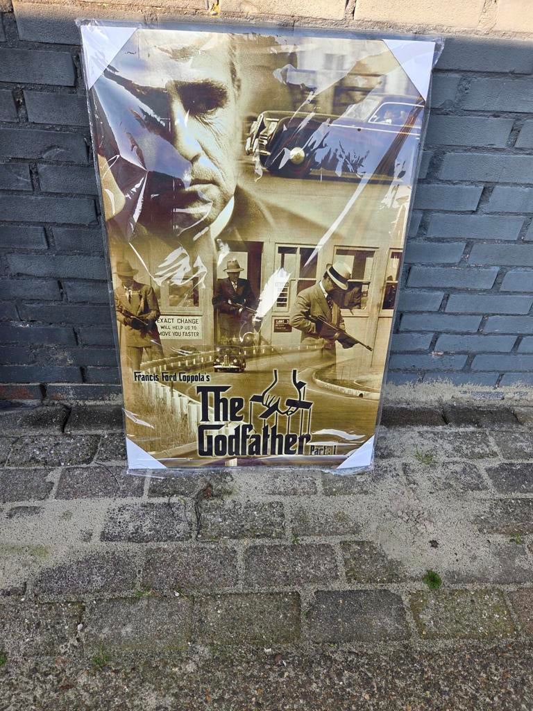 Canvas Scarface 90x60 cm, Huis en Inrichting, Woonaccessoires | Schilderijen, Tekeningen en Foto's, Nieuw, Print, 75 cm of meer