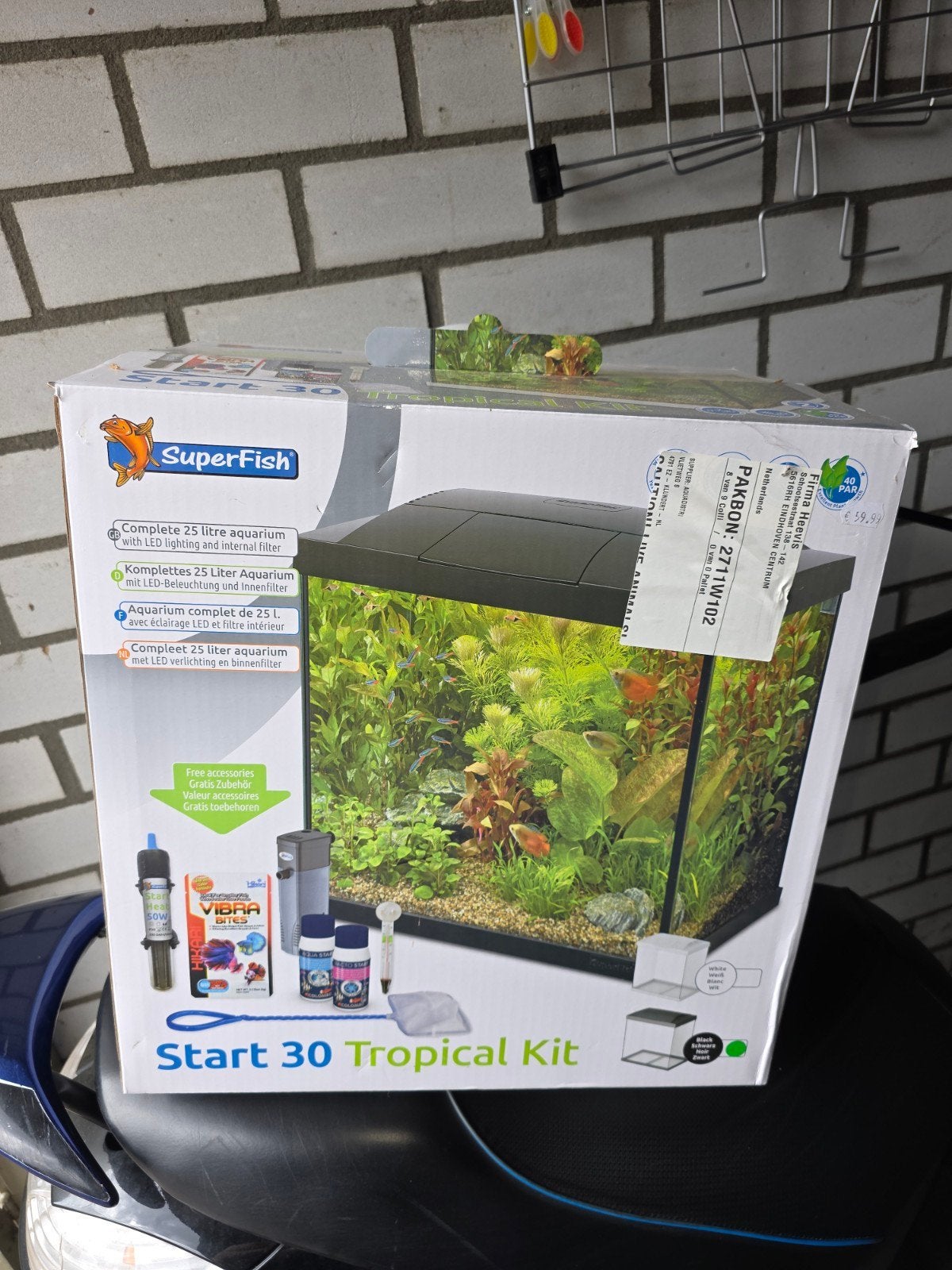 aquarium start home 30, Dieren en Toebehoren, Inclusief deksel, Ophalen of Verzenden, Zo goed als nieuw, Leeg aquarium