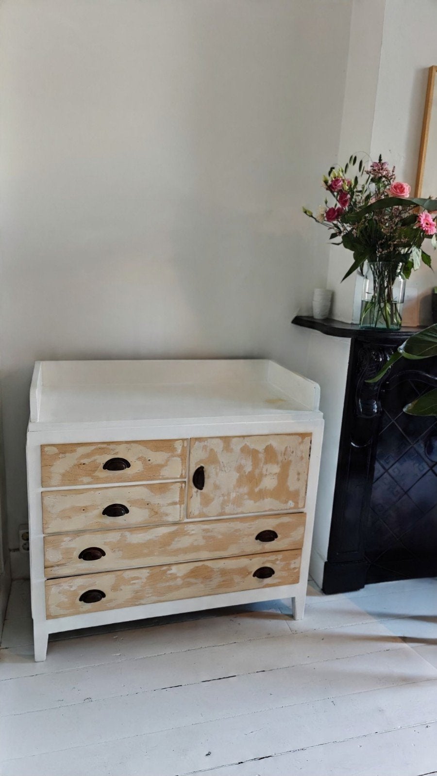 Vintage Commode / Dressoir – Japandi / Landelijke Stijl, Ophalen, Japandi, Gebruikt, 50 tot 100 cm