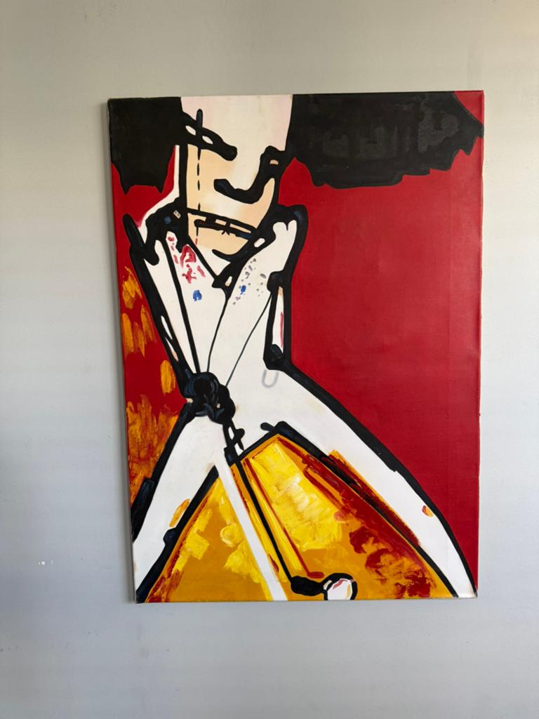Herman Brood inspired Golfer original painted, Antiek en Kunst, Kunst | Schilderijen | Modern, Ophalen of Verzenden