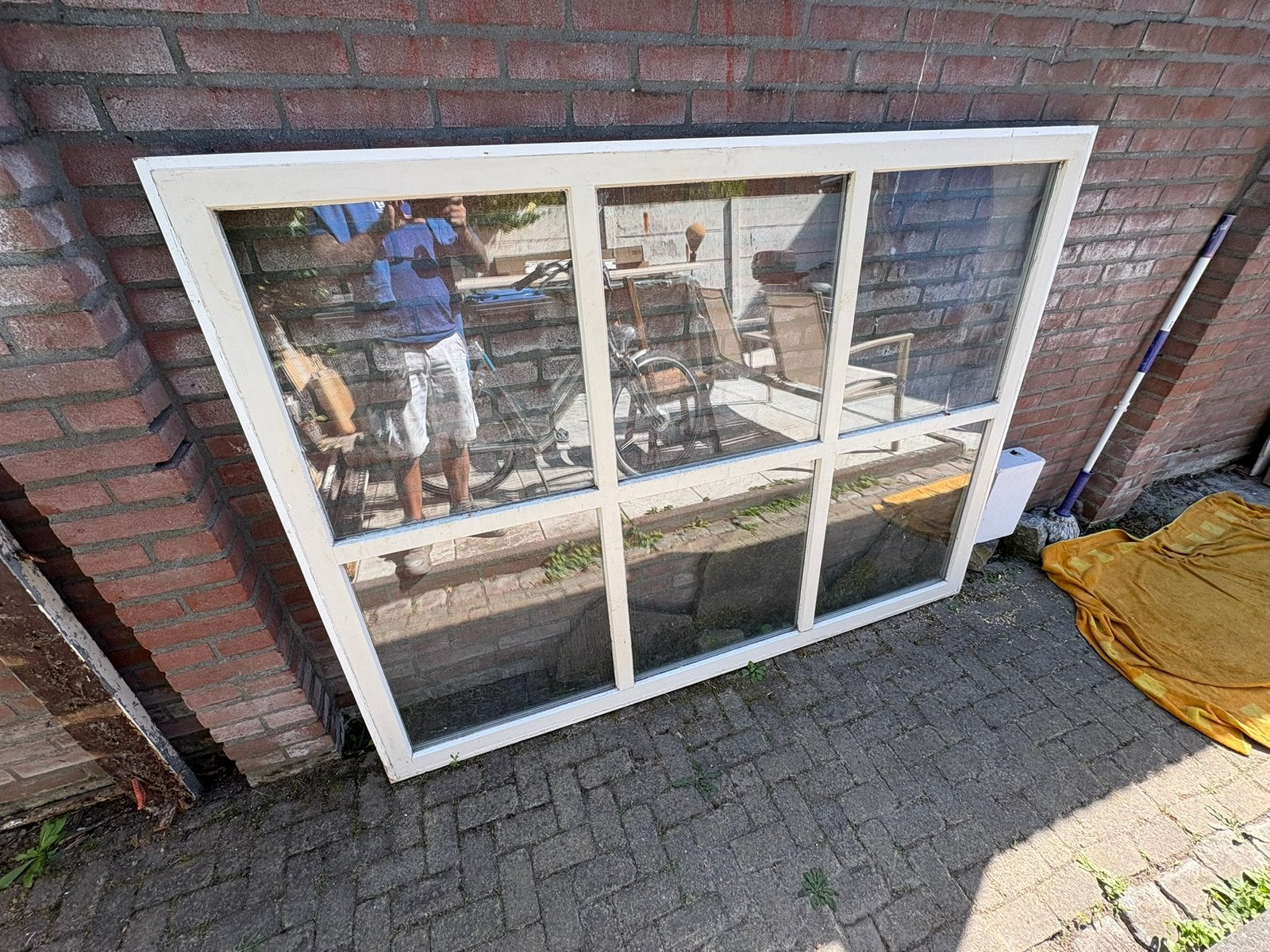Ruitjes kozijn hard hout, Ophalen, Raamkozijn, Zo goed als nieuw, 150 tot 225 cm