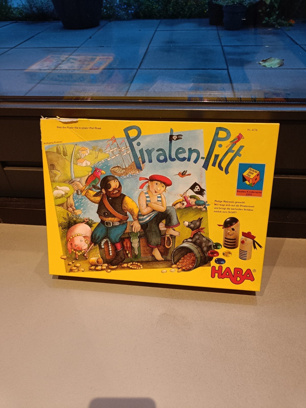 Piet Piraat, bordspel met grote houten speelstukken HABA, Hobby en Vrije tijd, Drie of vier spelers, Ophalen of Verzenden, Gebruikt