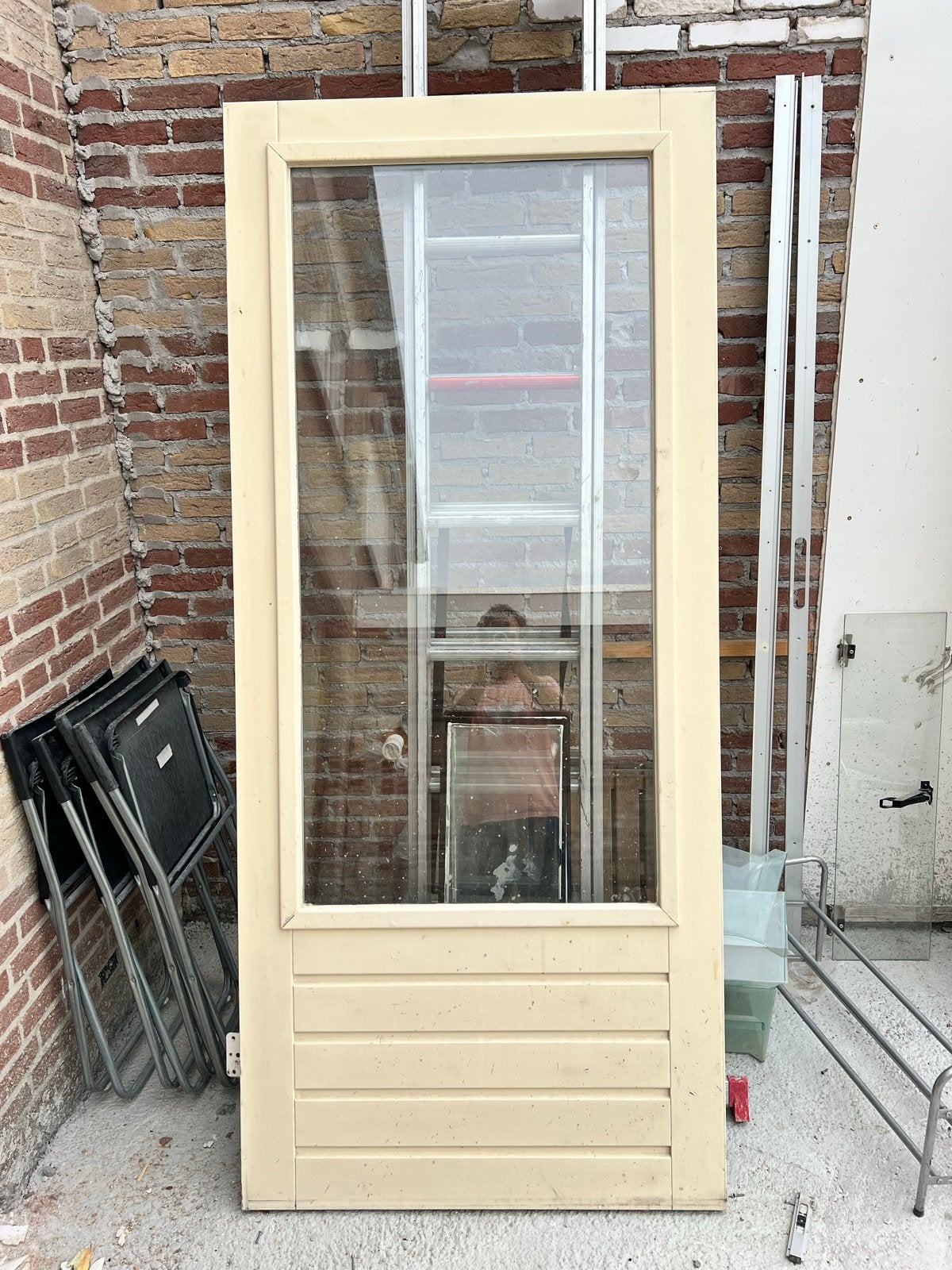 3x buitendeur met glas 211x93, Doe-het-zelf en Verbouw, Deuren en Horren, Ophalen, Gebruikt, 80 tot 100 cm, 200 tot 215 cm