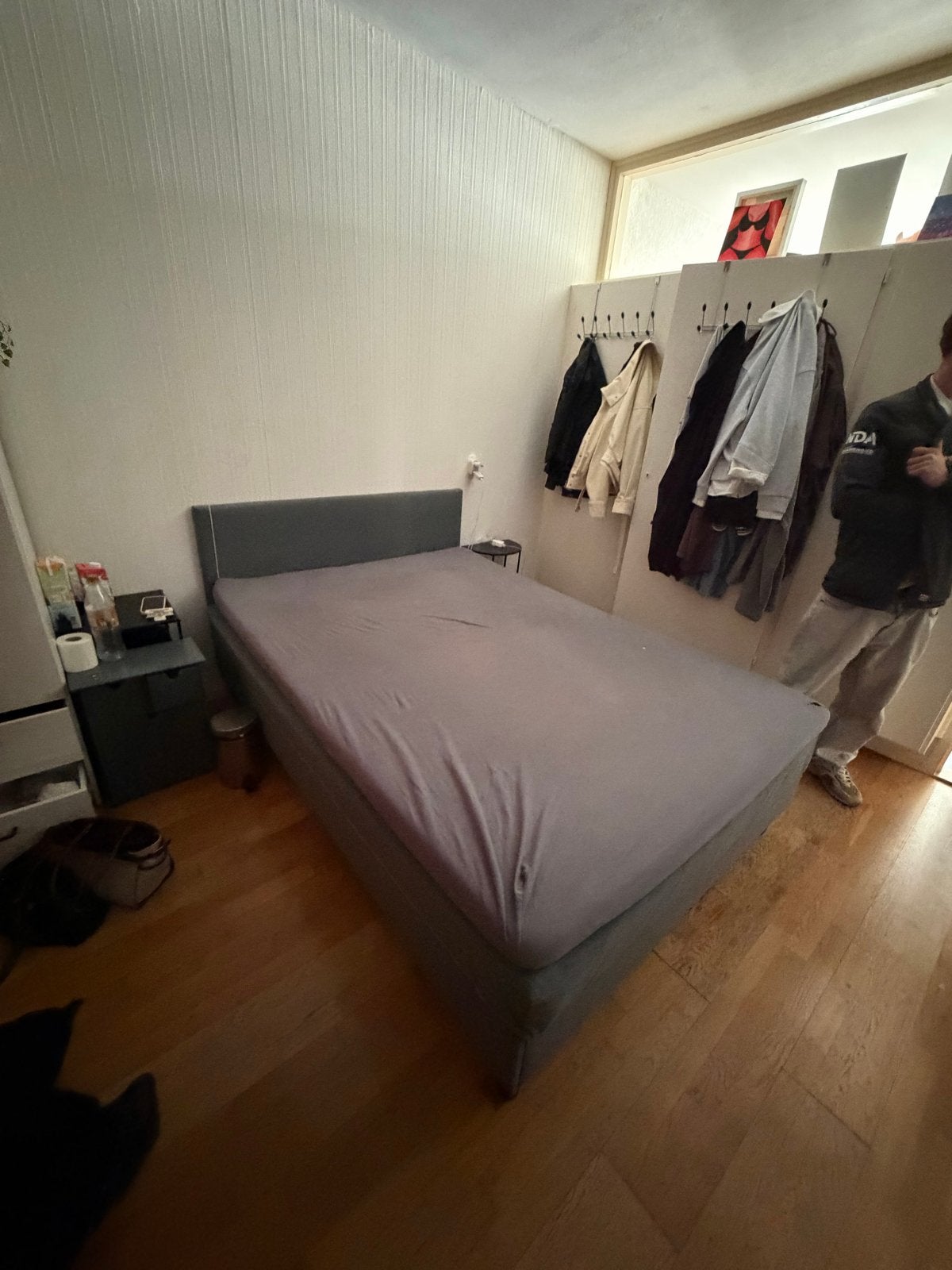 Bed met topper en hoeslakens 140x200, Gebruikt, Twijfelaar, 200 cm, 140 cm