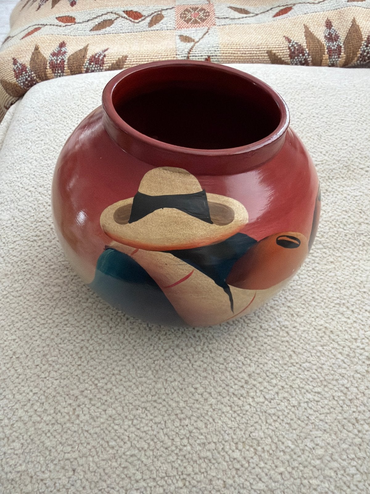 Moritz Handgeschilderde decoratieve pot, gesigneerd 'Moritz', Antiek en Kunst, Ophalen of Verzenden