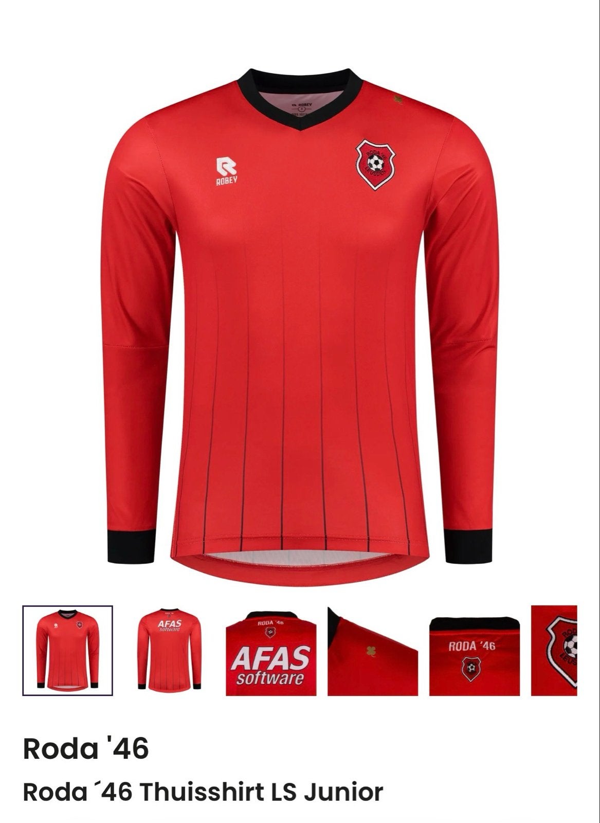 Roda '46 Thuisshirt LS Junior maat 140, Maat S, Ophalen, Nieuw, Shirt