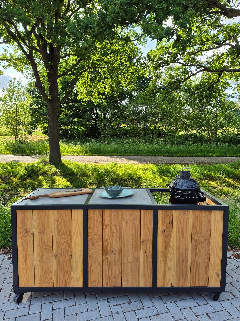 buitenkeuken op wielen, Tuin en Terras, Buitenkeukens, Ophalen of Verzenden, Nieuw, Houtskool, Zelfgemaakt