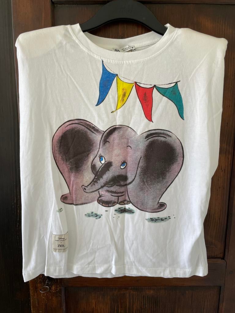 Wit mouwloos tshirt Dumbo/Dombo van Zara maat S  Disney, Wit, Ophalen of Verzenden, Zo goed als nieuw, Maat 36 (S)