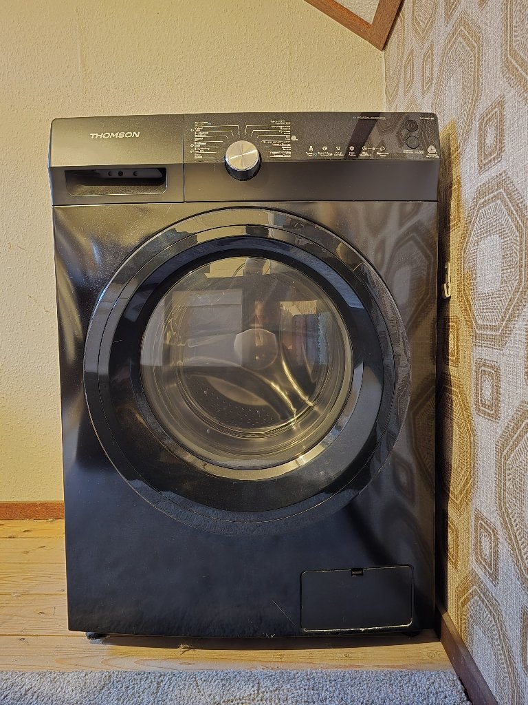 Thomson wasmachine voorlader zwart | werkt goed, Ophalen, 1200 tot 1600 toeren, Gebruikt, 8 tot 10 kg