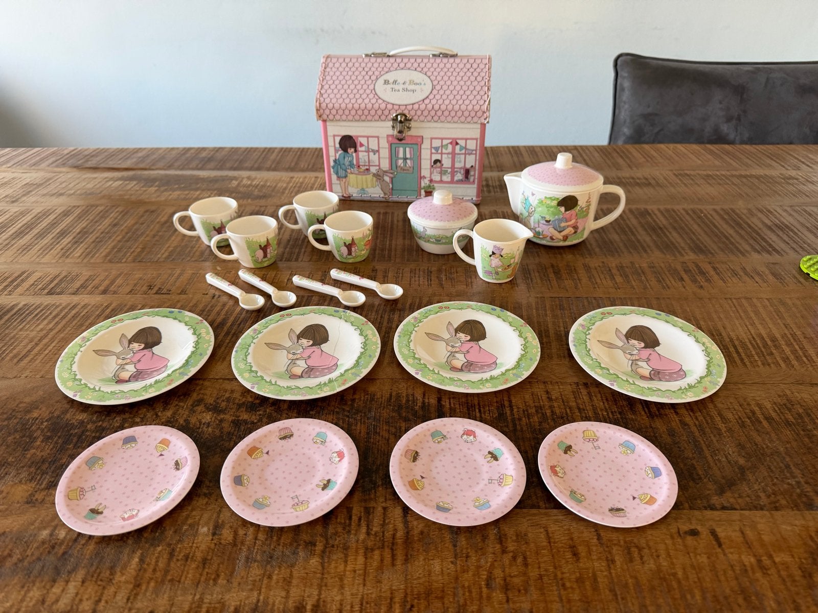 Compleet Belle & Boo Theeservies met Koffer, Ophalen of Verzenden, Gebruikt, Jongen of Meisje