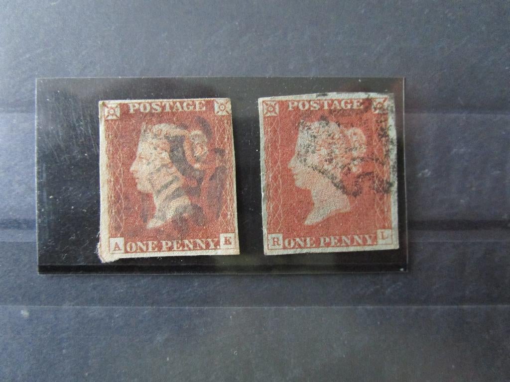 engeland 1841 gebruikt 1d red  brown no 8 en 10 catw.1650,-e, Postzegels en Munten, Postzegels | Europa | UK, Verzenden