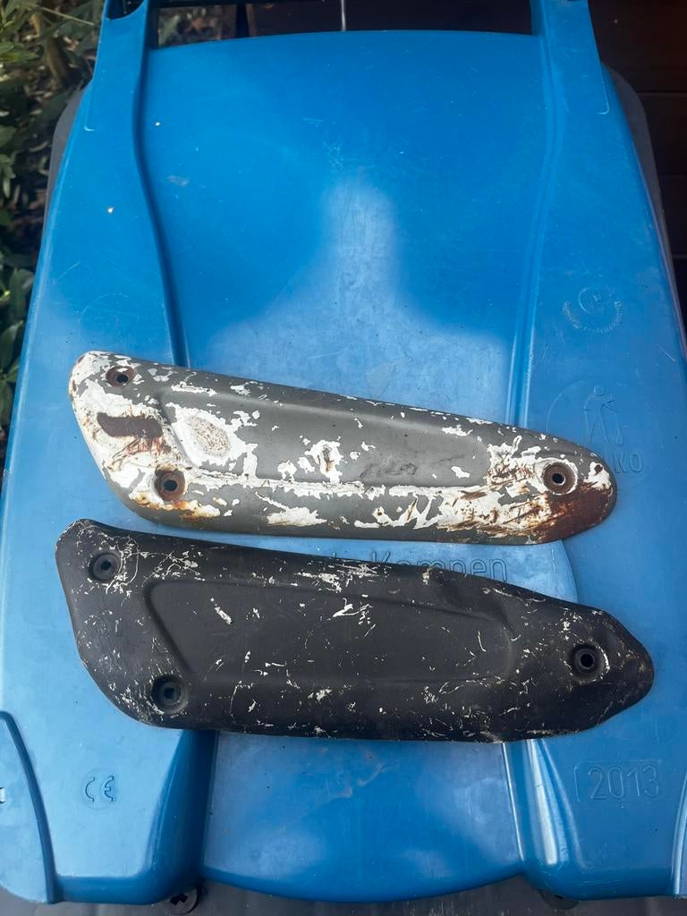 Piaggio gilera hitteschild pot uitlaat 125/180cc, Ophalen of Verzenden, Zo goed als nieuw, Uitlaat, Piaggio