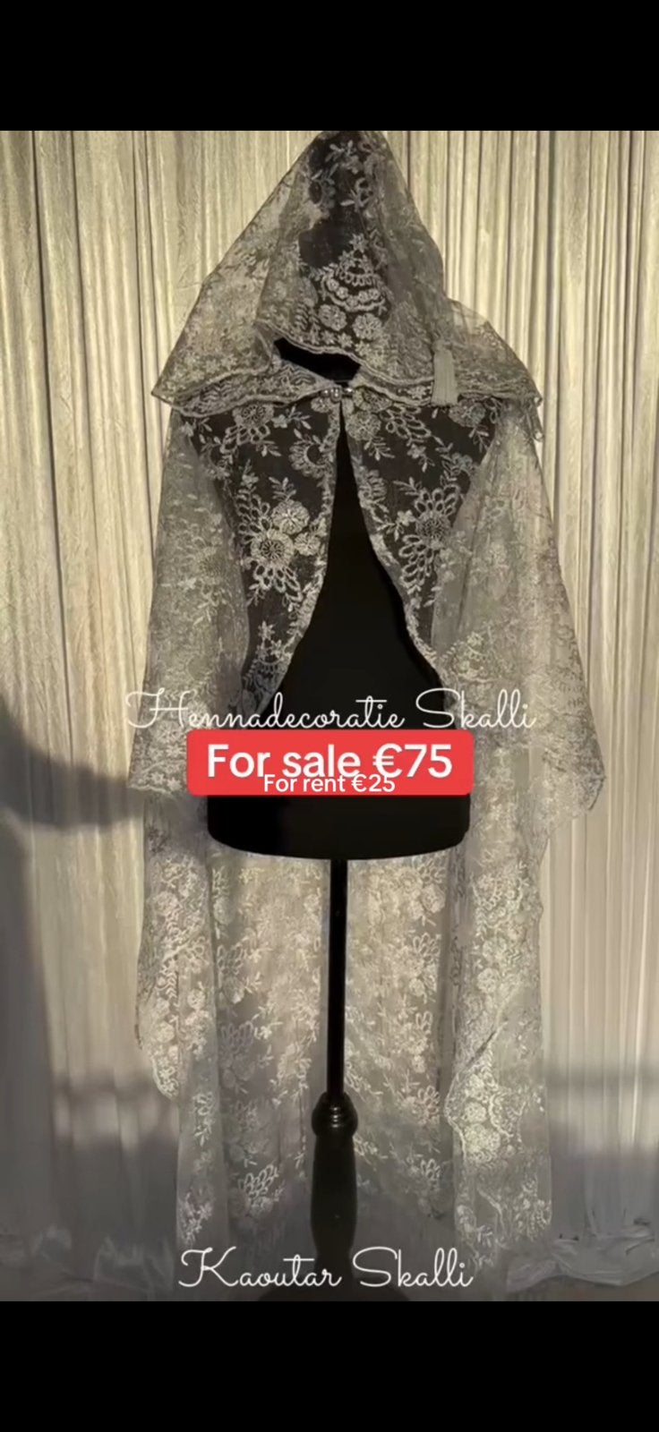 Wedding cape silver, Kleding | Dames, Trouwkleding en Trouwaccessoires, Ophalen of Verzenden, Zo goed als nieuw, Grijs, Accessoires